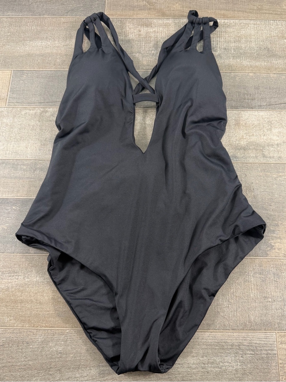NEW- Becca Black Plunging One Piece